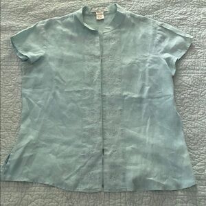 Light Blue Embroidered Women's Blouse